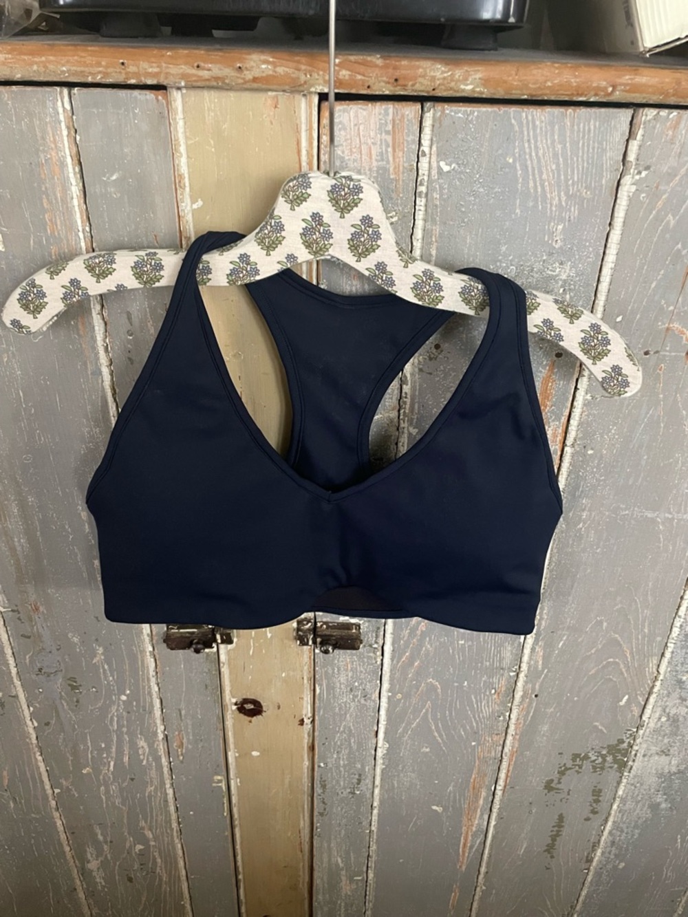 Splits59 Navy V-Neck Racerback Sports Bra